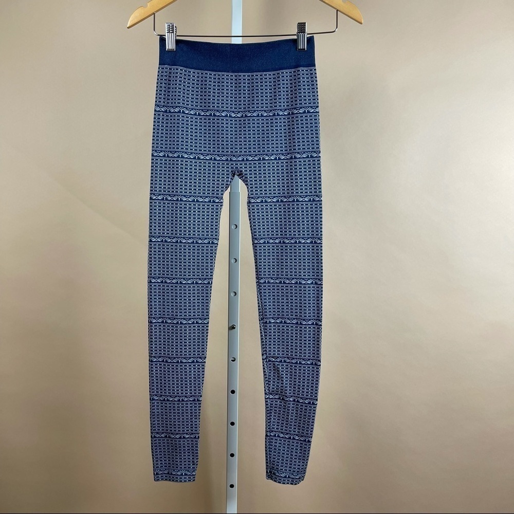Lucky Brand Size Small Women’s Printed High Waist Legging Blue Winter Diamond